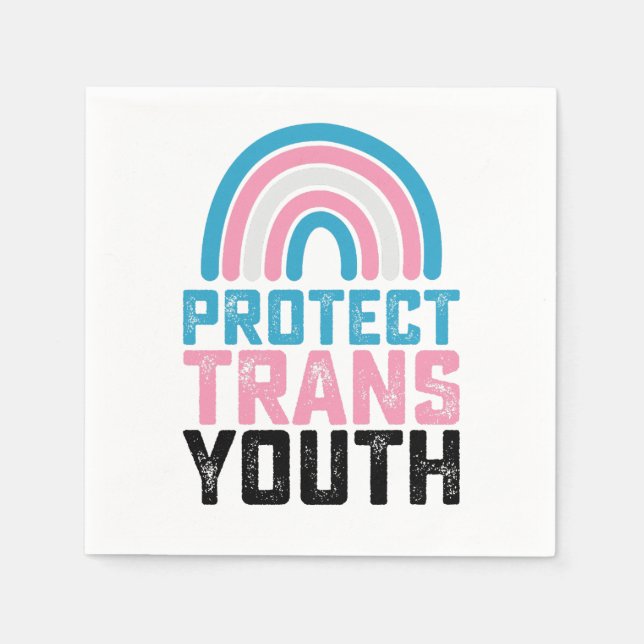 LGBT Pride Protect Trans Transgender Youth Kids Napkin (Front)