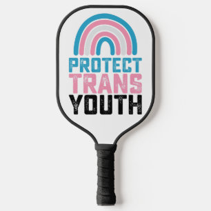 LGBT Pride Protect Trans Transgender Youth Kids Pickleball Paddle