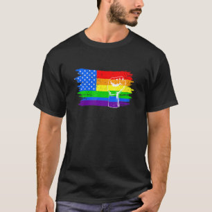 Lgbt Pride Proud America Flag Support Equality 4th T-Shirt