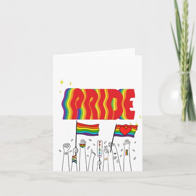 LGBT+Pride. Queer- gay love pride.  Note Card (Front)