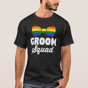 LGBT Pride Rainbow Bachelor Party Gay Wedding Groo T-Shirt