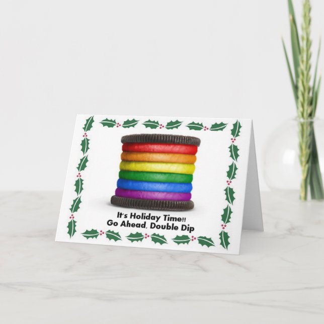 LGBT PRIDE RAINBOW COOKIE for the HOLIDAYS Holiday Card (Front)