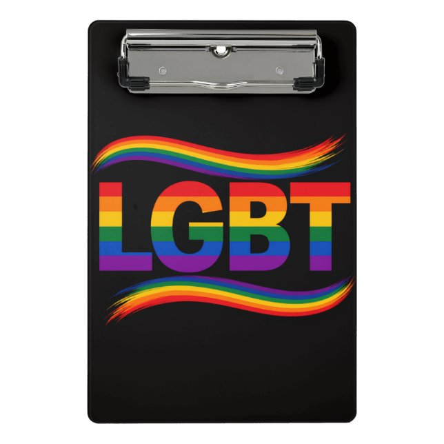 LGBT Pride Rainbow Design Mini Clipboard (Front)