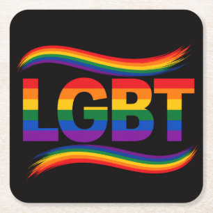 LGBT Pride Rainbow Design Square Paper Coaster
