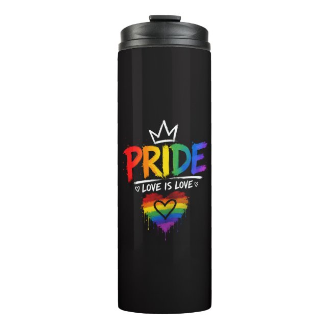 LGBT Pride Rainbow Design Thermal Tumbler (Front)