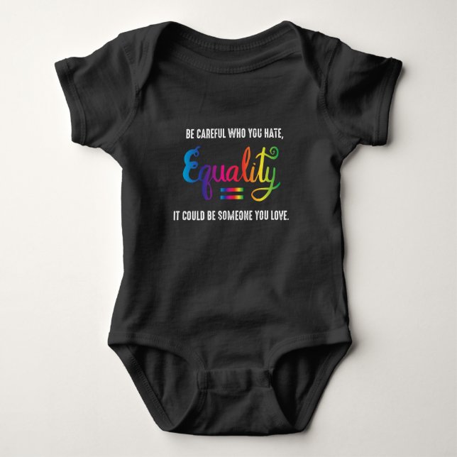 LGBT Pride Rainbow Equality Gift Baby Bodysuit (Front)