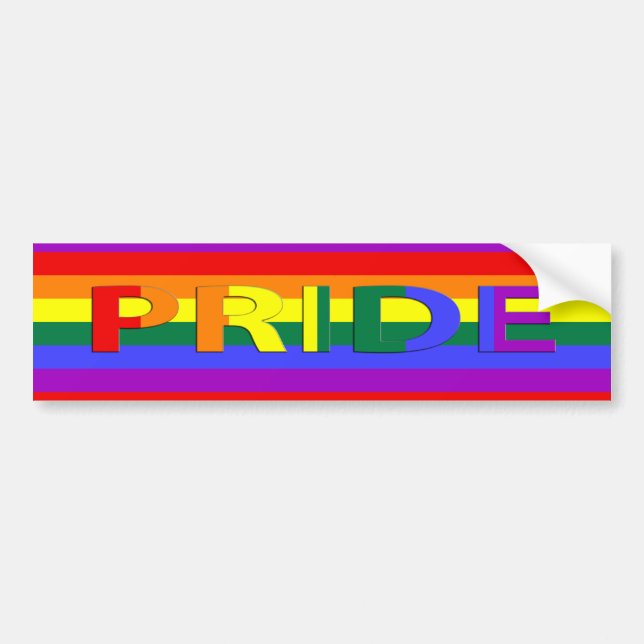 LGBT Pride Rainbow Flag Bumper Sticker (Front)