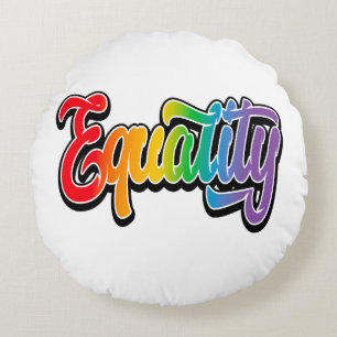 LGBT Pride Rainbow Flag Equality Round Cushion