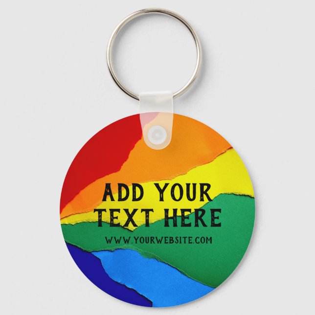 LGBT Pride Rainbow Flag Marketing Key Ring (Front)