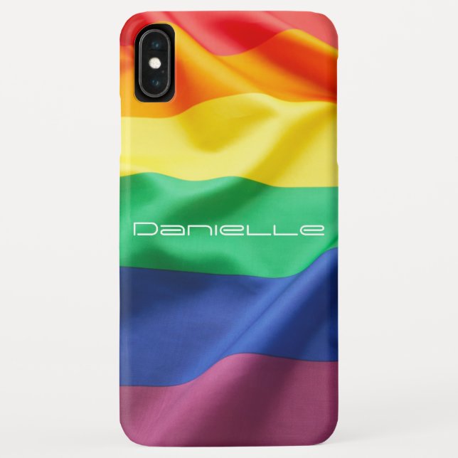 LGBT Pride Rainbow Flag Personalised Name Case-Mate iPhone Case (Back)