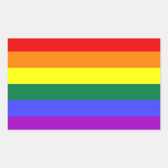 LGBT Pride Rainbow Flag Rectangular Sticker (Front)