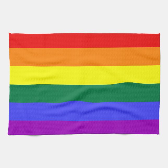 LGBT Pride Rainbow Flag Tea Towel (Horizontal)