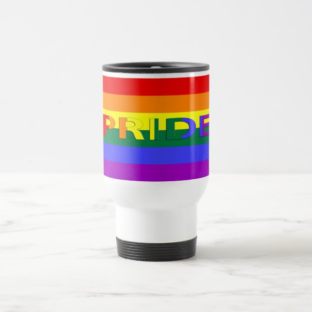 LGBT Pride Rainbow Flag Travel Mug (Center)