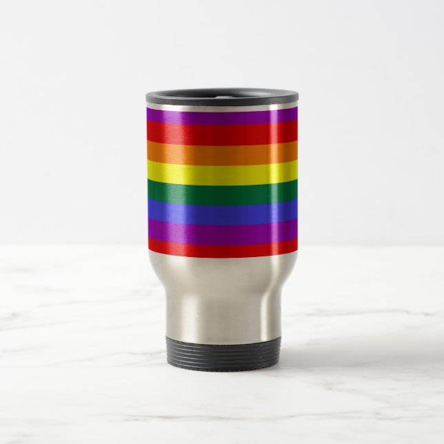 LGBT Pride Rainbow Flag Travel Mug (Center)