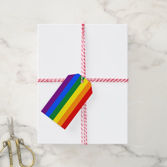 LGBT Pride Rainbow Gift Tags (With Twine)
