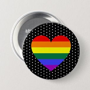 LGBT Pride Rainbow Heart 7.5 Cm Round Badge