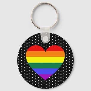 LGBT Pride Rainbow Heart Key Ring