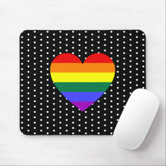 LGBT Pride Rainbow Heart Mouse Pad