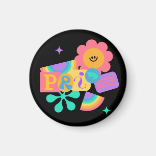 LGBT+pride. Rainbow love. Sunflower love. Magnet