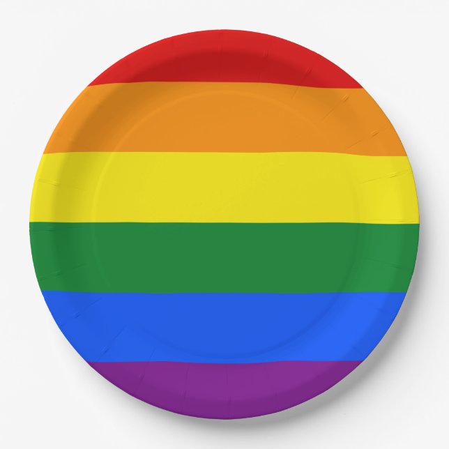 LGBT Pride Rainbow Paper Plate (Front)