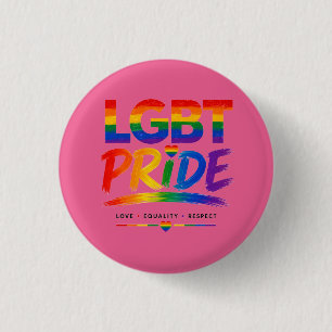 LGBT Pride Rainbow Typography 3 Cm Round Badge