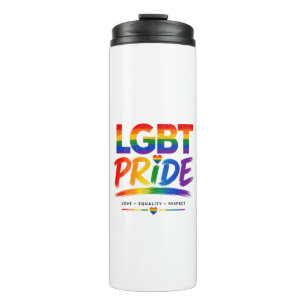 LGBT Pride Rainbow Typography Thermal Tumbler