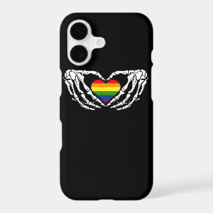 Lgbt Pride Skeleton Halloween Goth Heart Classic