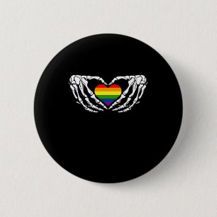 Lgbt Pride Skeleton Halloween Goth Heart Classic 6 Cm Round Badge