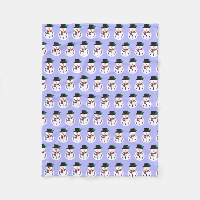 LGBT+ Pride Snowman Fleece Blanket (Front)