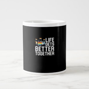 LGBT Pride Support Life Gets Better Together Inclu Large Coffee Mug