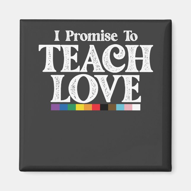 LGBT Pride Teacher I Promise To Teach Love Gay Magnet (Front)