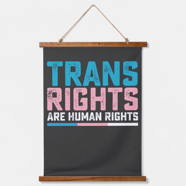 LGBT Pride Trans Rights Are Human Rights Hanging Tapestry (Front)