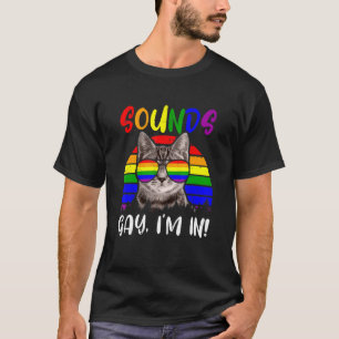 Lgbt Pride Vintage Retro Sounds Gay I'm In Rainbo T-Shirt