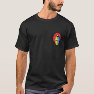 LGBT Pride Woman Mouth Tongue With Rainbow Colors T-Shirt
