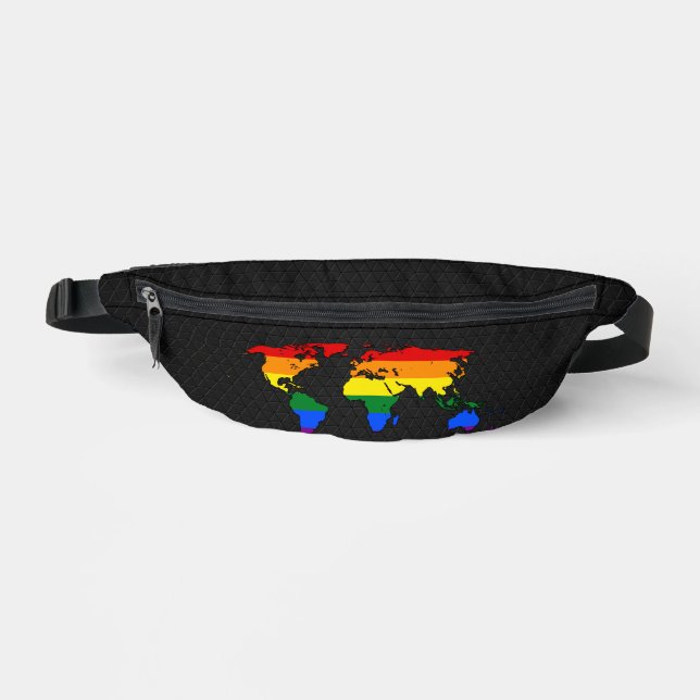 LGBT pride world map  Bum Bags (Front)
