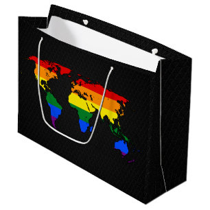 LGBT pride world map Large Gift Bag