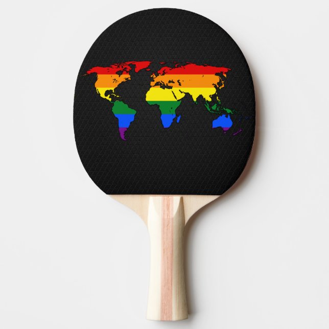 LGBT pride world map  Ping Pong Paddle (Front)