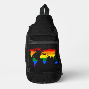LGBT pride world map  Sling Bag