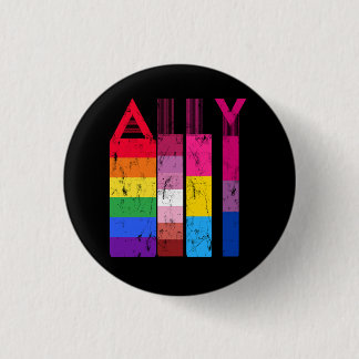 LGBT Proud Ally Gay Lesbian Bisexual Trans Pride R 3 Cm Round Badge