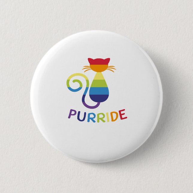 Lgbt Purride Gay Lesbian Pride Cat Funny Gift 6 Cm Round Badge (Front)