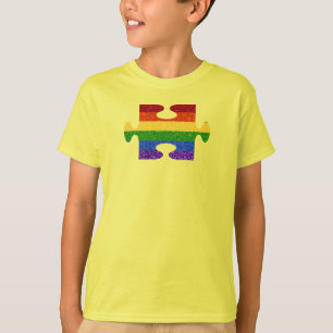 LGBT Puzzle Pride Flag Glitter T-Shirt