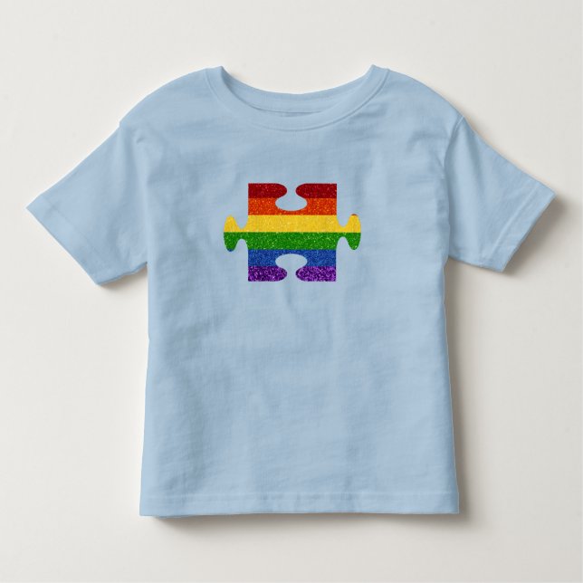 LGBT Puzzle Pride Flag Glitter Toddler T-Shirt (Front)