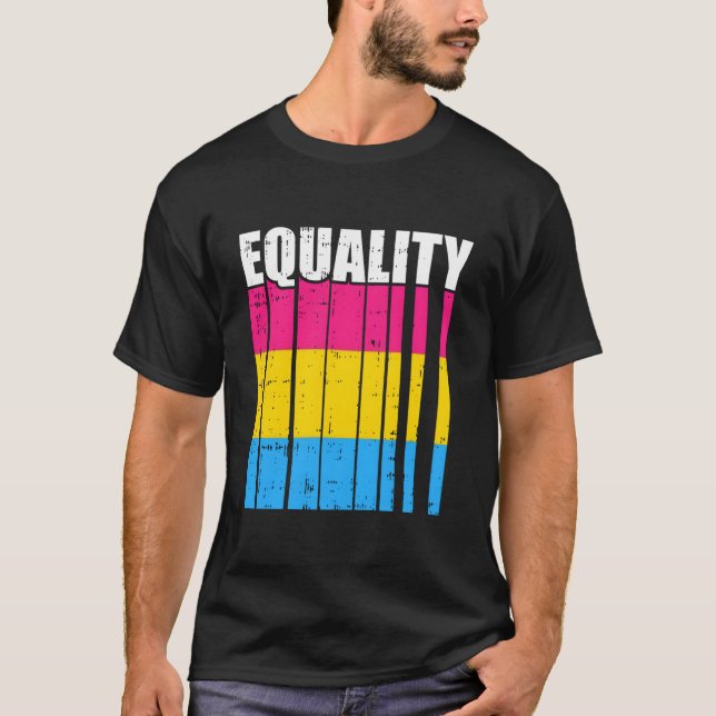 Lgbt-Q Equality Panual Lgbt-Q Ally Rainbow Flag T-Shirt (Front)