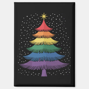 LGBT-Q Pride Christmas Tree Pajama Rainbow Flag Magnet