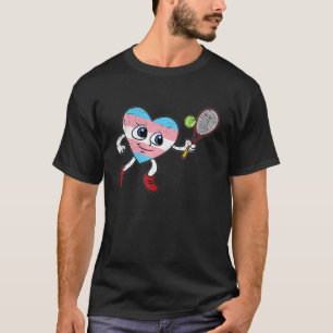 LGBT Q Sport Transgender Pride Heart Tennis Men Wo T-Shirt