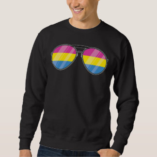 Lgbt Queer Pansexuality Flag Sunglasses Pan Pride  Sweatshirt