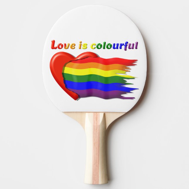 LGBT rainbow 2 - Love table tennis racket Ping Pong Paddle (Front)