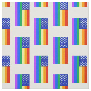 LGBT Rainbow American Flag Fabric