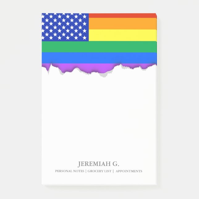 LGBT Rainbow American Flag Post-it Notes (Front)