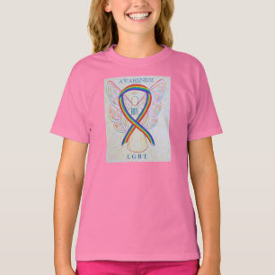 LGBT Rainbow Awareness Ribbon Angel Custom Shirt